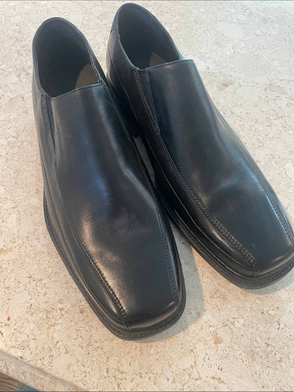 Rockport Black Leather Slip-On Dress Loafers
